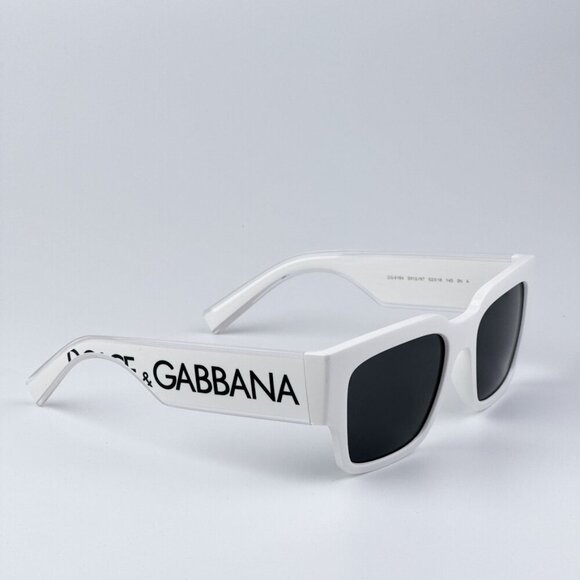 D&G DG6184 331287 BRAND NEW Sunglasses White Dark Grey Square Unisex - Picture 1 of 11
